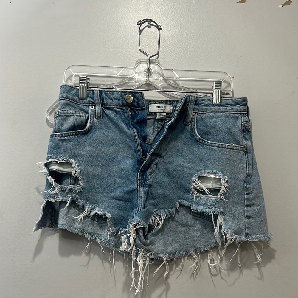 Distressed Denim Shorts